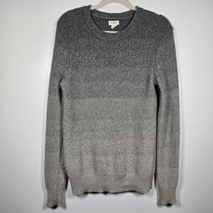 Club Monaco 100% Cashmere Gray Ombre Crew Neck Knit Sweater Mens Size Small